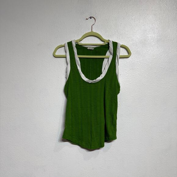 Pilcro Green Ribbed Racerback Tank Top Sz S - Picture 3 of 12